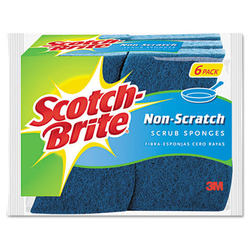 Scotch-Brite® Non-scratch Multi-purpose Scrub Sponge, 4.4 X 2.6, 0.8" Thick, Blue, 6-pack freeshipping - TVN Wholesale